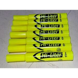 LOT 7 Avery Hi-Liter Desk Style Highlighter Fluorescent Yellow Nontoxic 24001